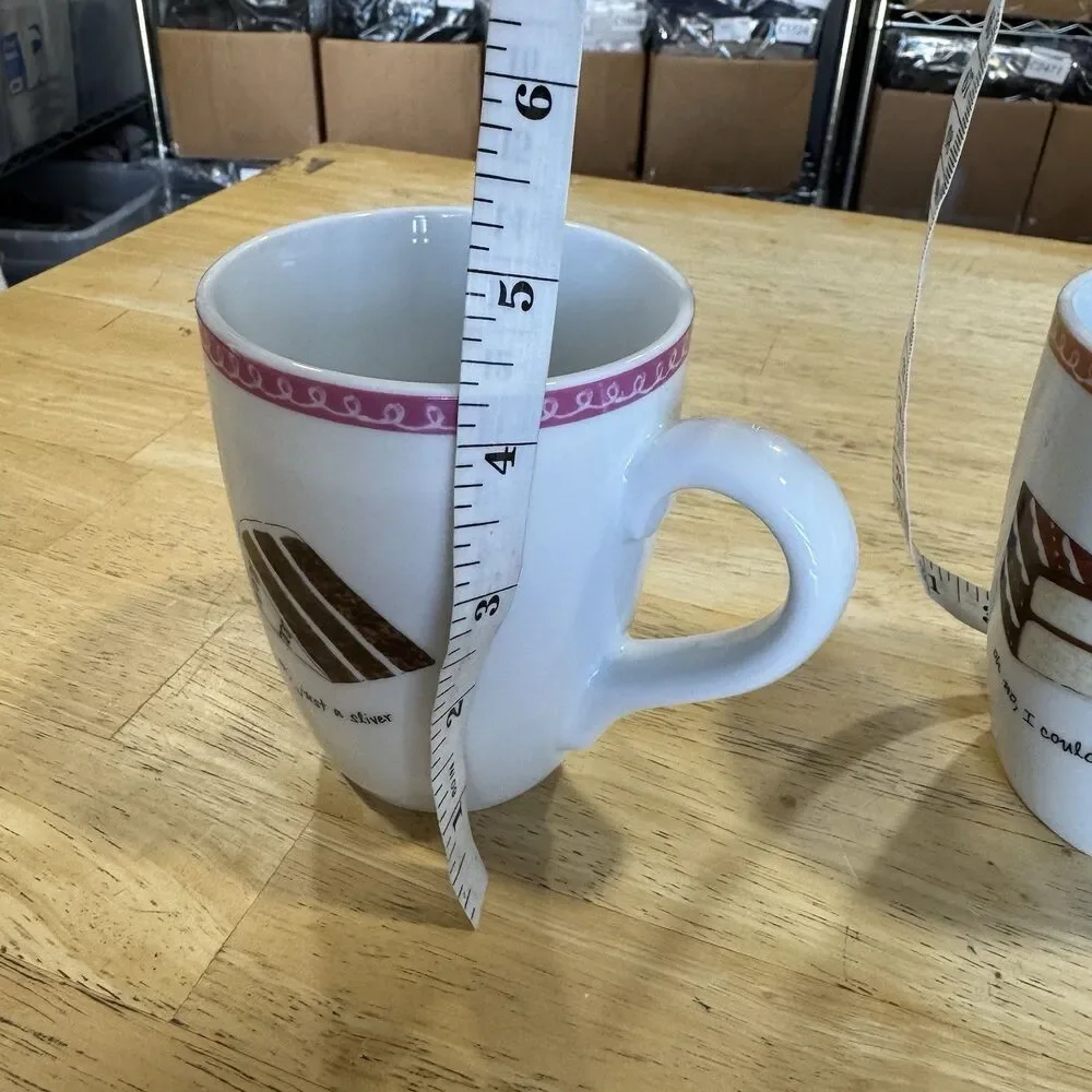 Nancy Green Boston Warehouse Trading Desert Excuses Cake Slices Mug Set Of 2 EUC